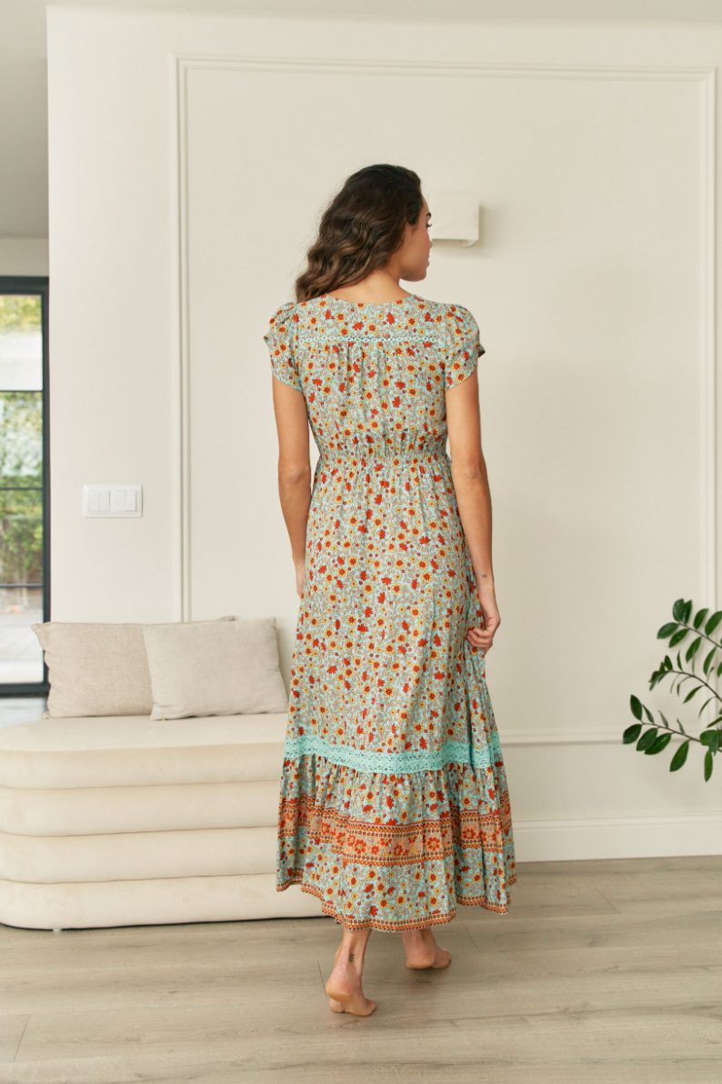 SYNERGY PRINT CARMEN MAXI DRESS