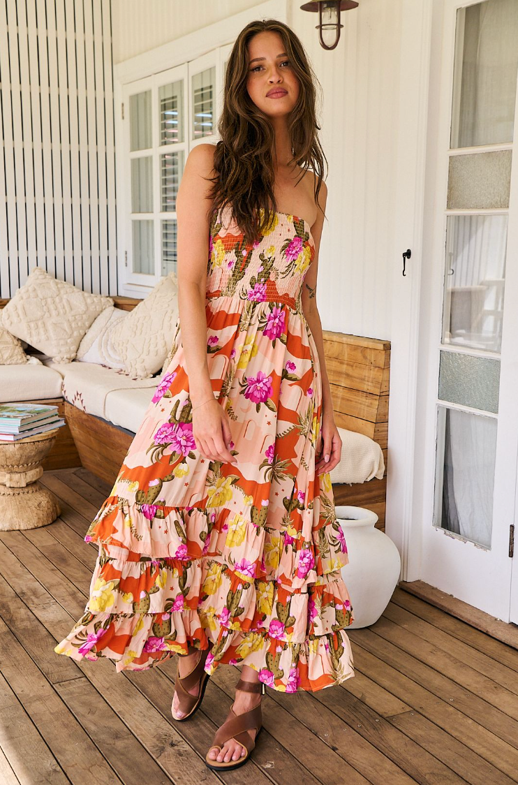 AGAVE PRINT SAMBA MAXI DRESS