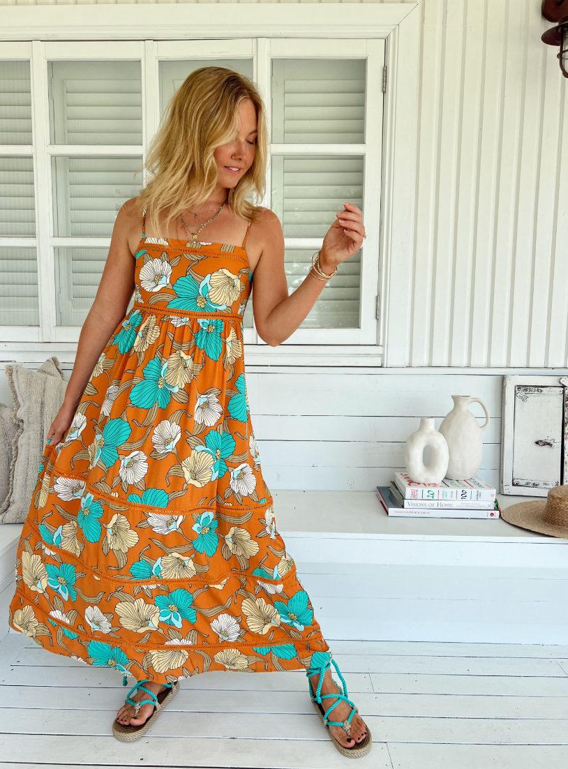 AQUA FIELDS PRINT HEIDI DRESS