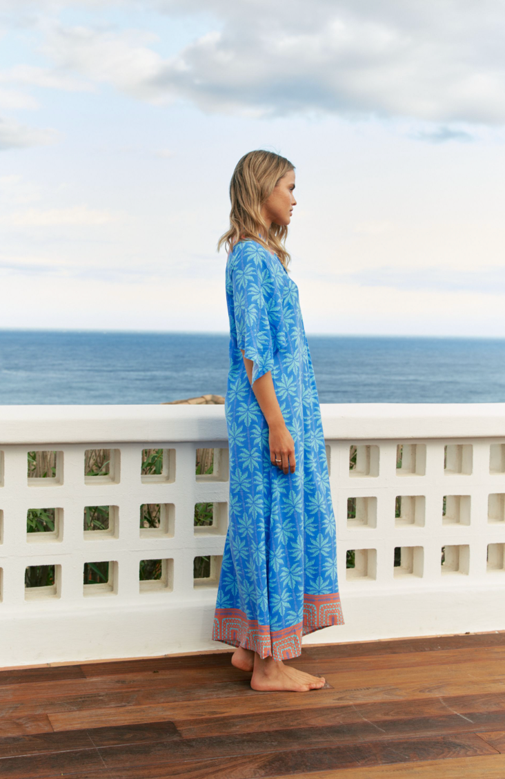 PALM COVE PRINT BREE MIDI DRESS