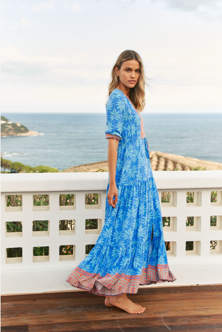PALM COVE PRINT TESSA MAXI DRESS