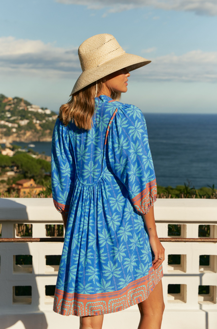 PALM COVE PRINT BOHEME MINI DRESS