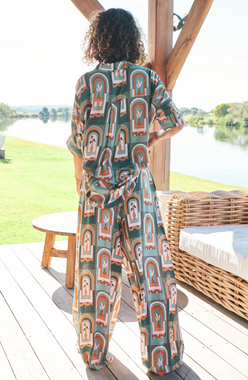 EMERALD ARCHES PRINT HIBISCUS PANTS