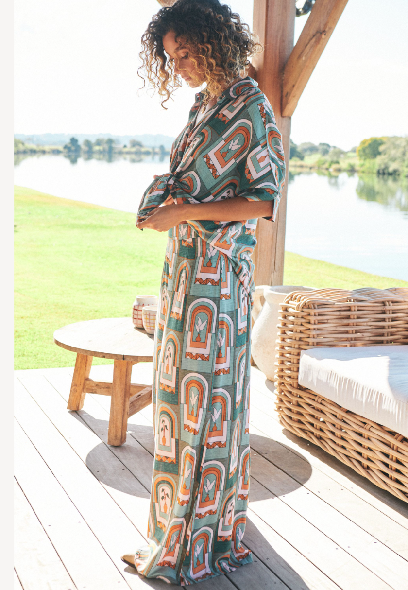 EMERALD ARCHES PRINT HIBISCUS PANTS