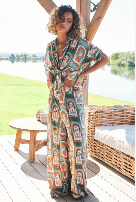 EMERALD ARCHES PRINT HIBISCUS PANTS