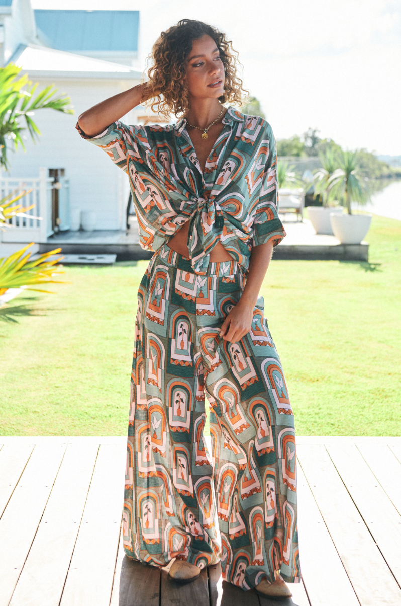 EMERALD ARCHES PRINT HIBISCUS PANTS