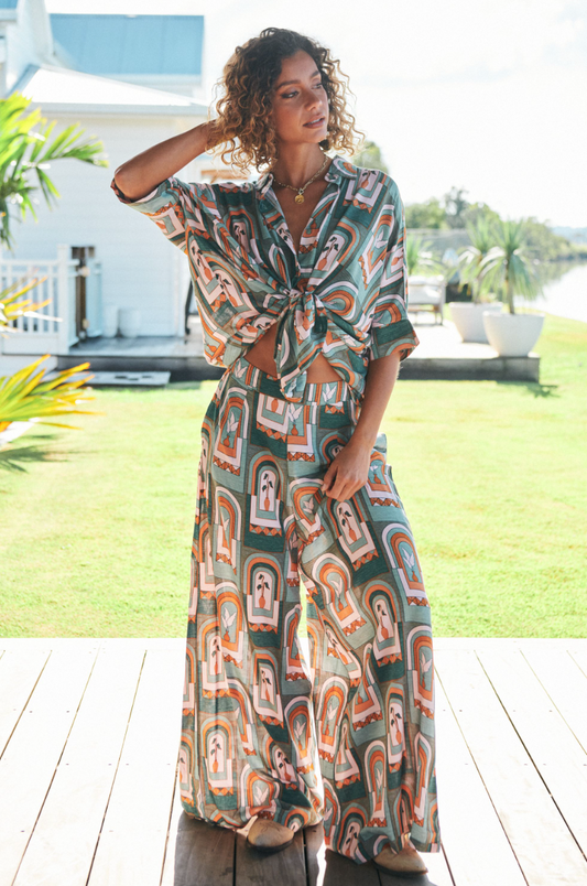 EMERALD ARCHES PRINT HIBISCUS PANTS
