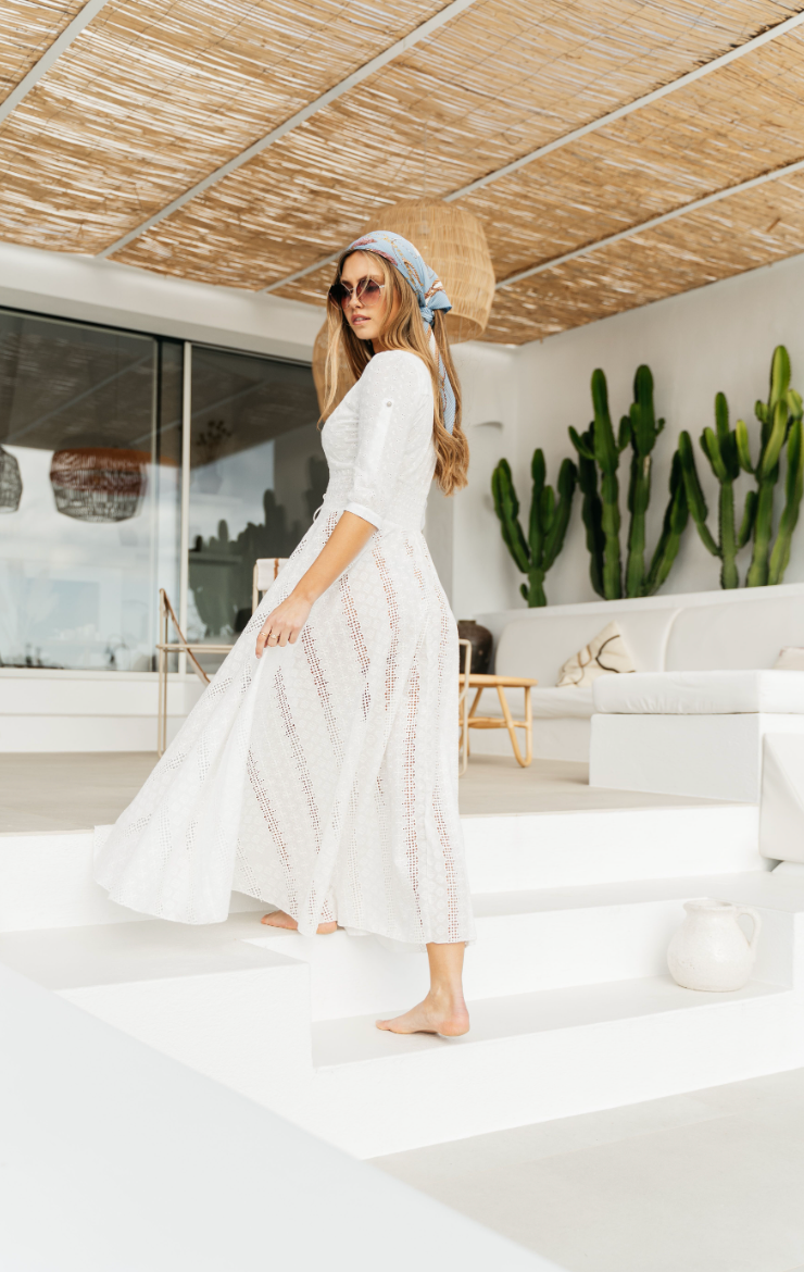 WHITE ANGLAISE INDIANA MAXI