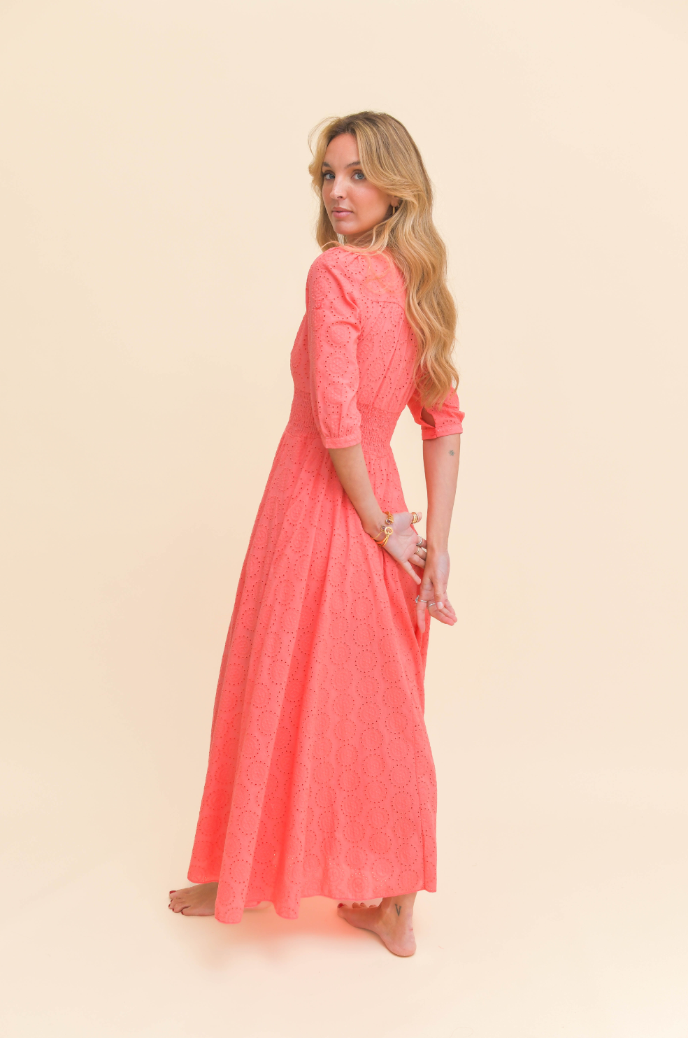 SOL EMBROIDERED STRAWBERRY INDIANA MAXI DRESS
