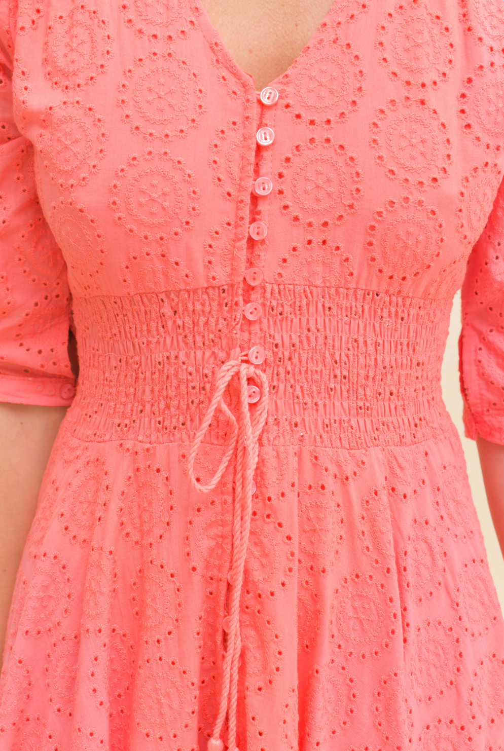 SOL EMBROIDERED STRAWBERRY INDIANA MAXI DRESS