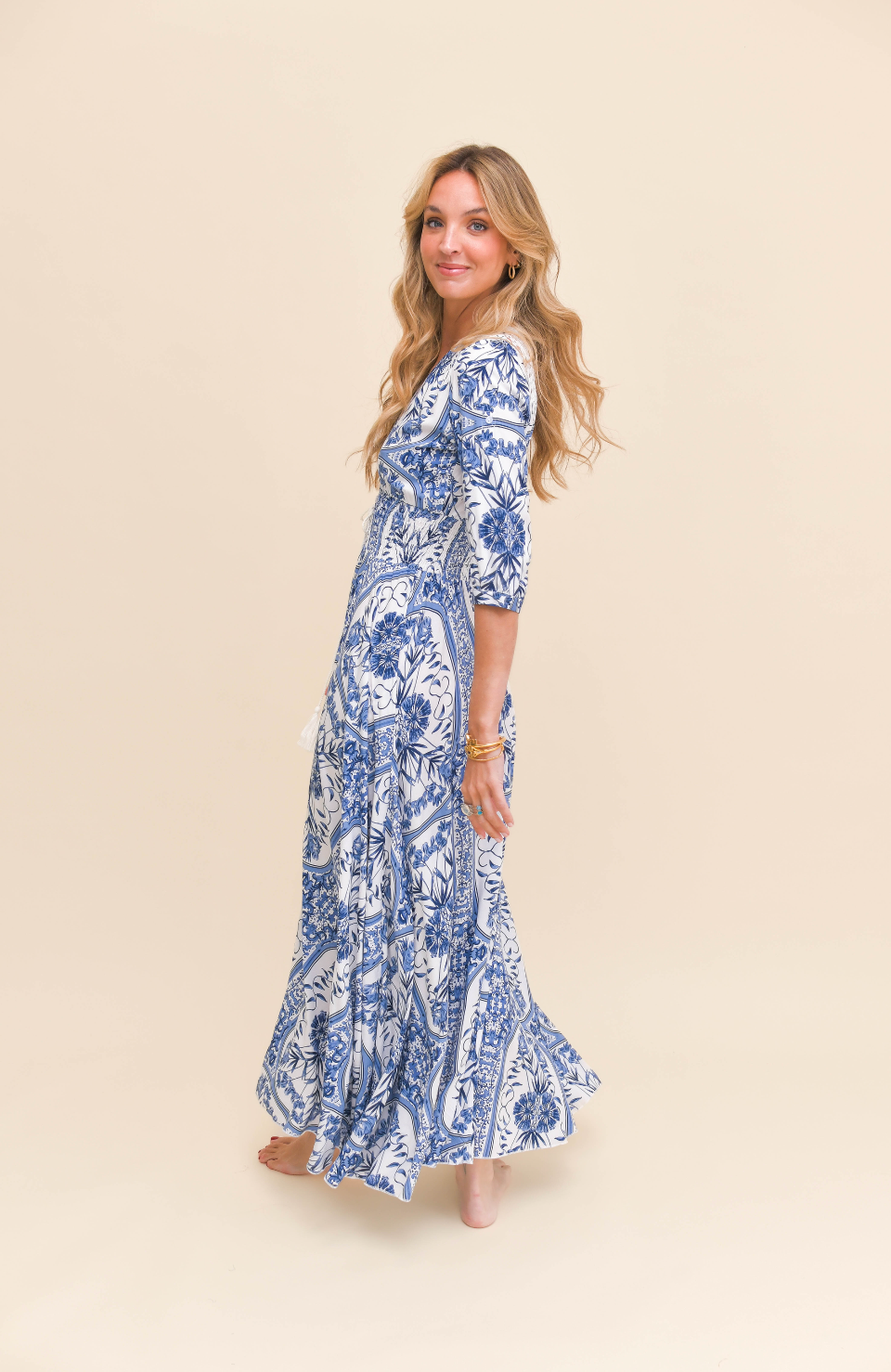 DENIM DREAMS PRINT INDIANA MAXI DRESS