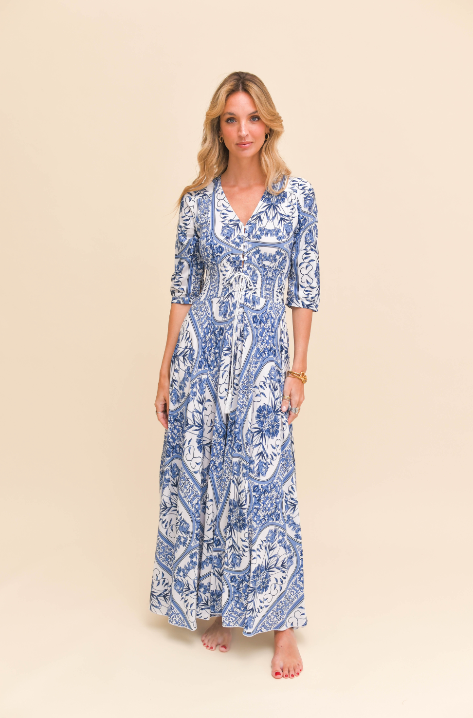DENIM DREAMS PRINT INDIANA MAXI DRESS
