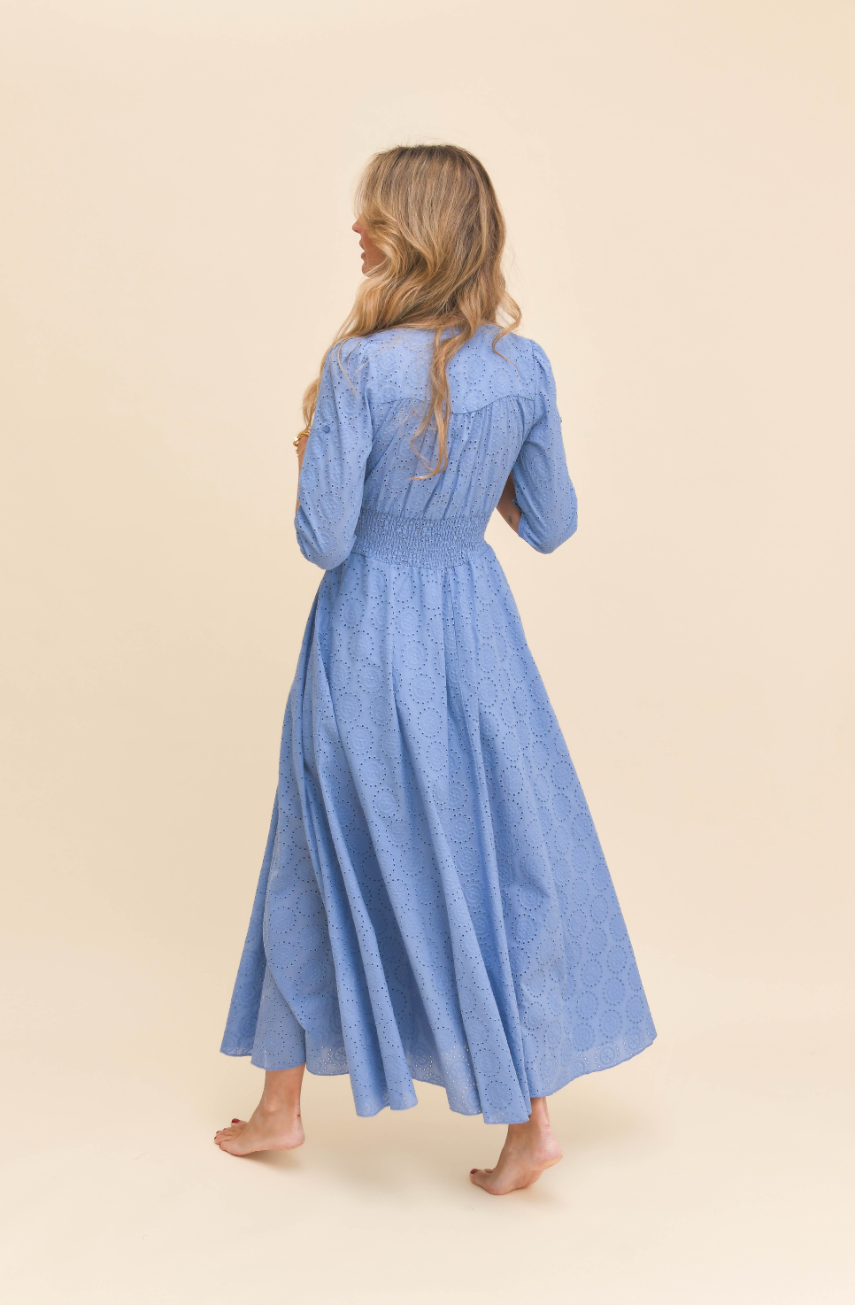 SOL EMBROIDERED BLUE INDIANA MAXI DRESS