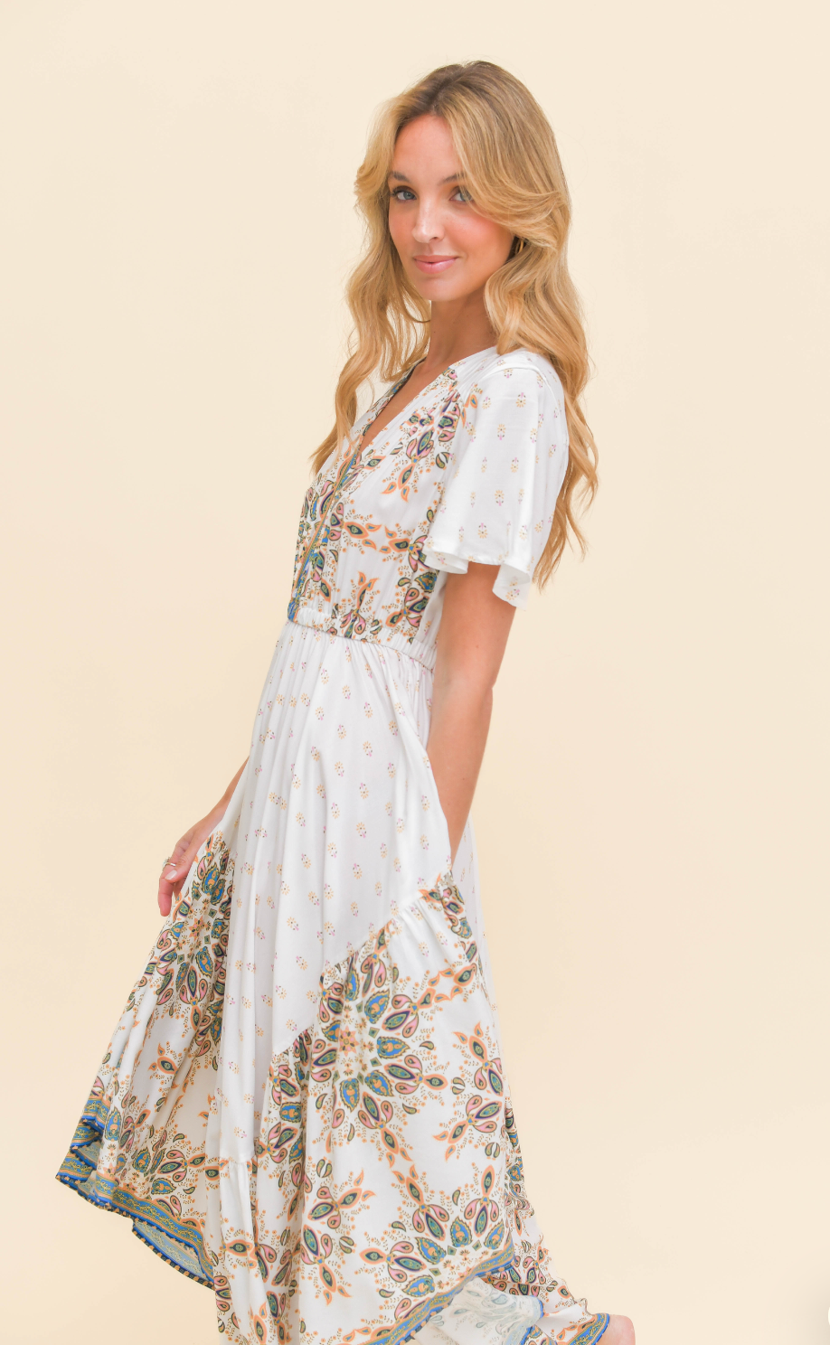 GEMSTONE PRINT TAURUS MAXI DRESS