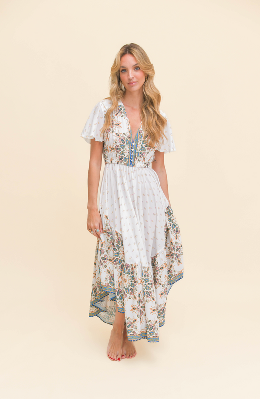 GEMSTONE PRINT TAURUS MAXI DRESS
