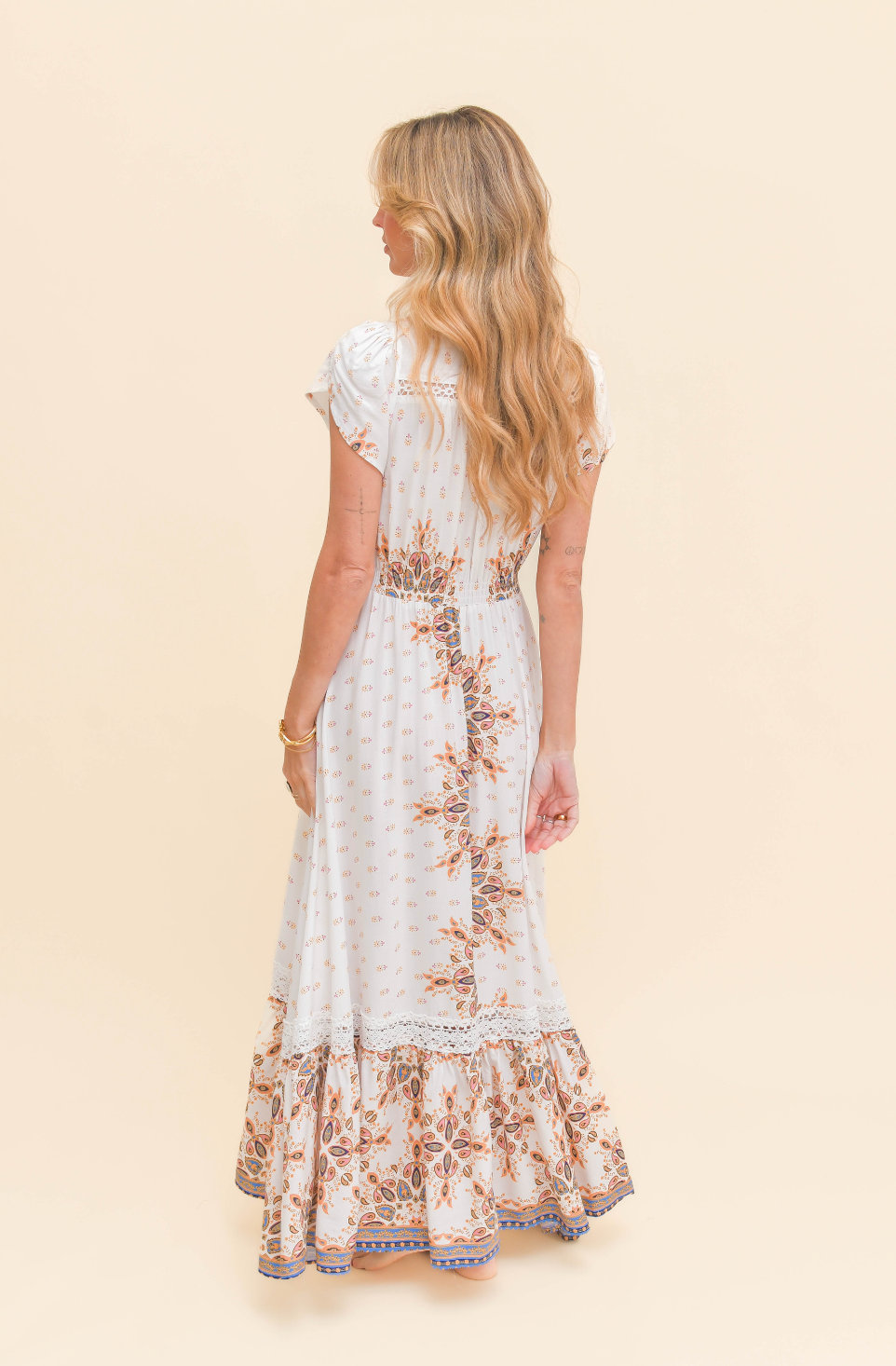 GEMSTONE PRINT CARMEN MAXI DRESS