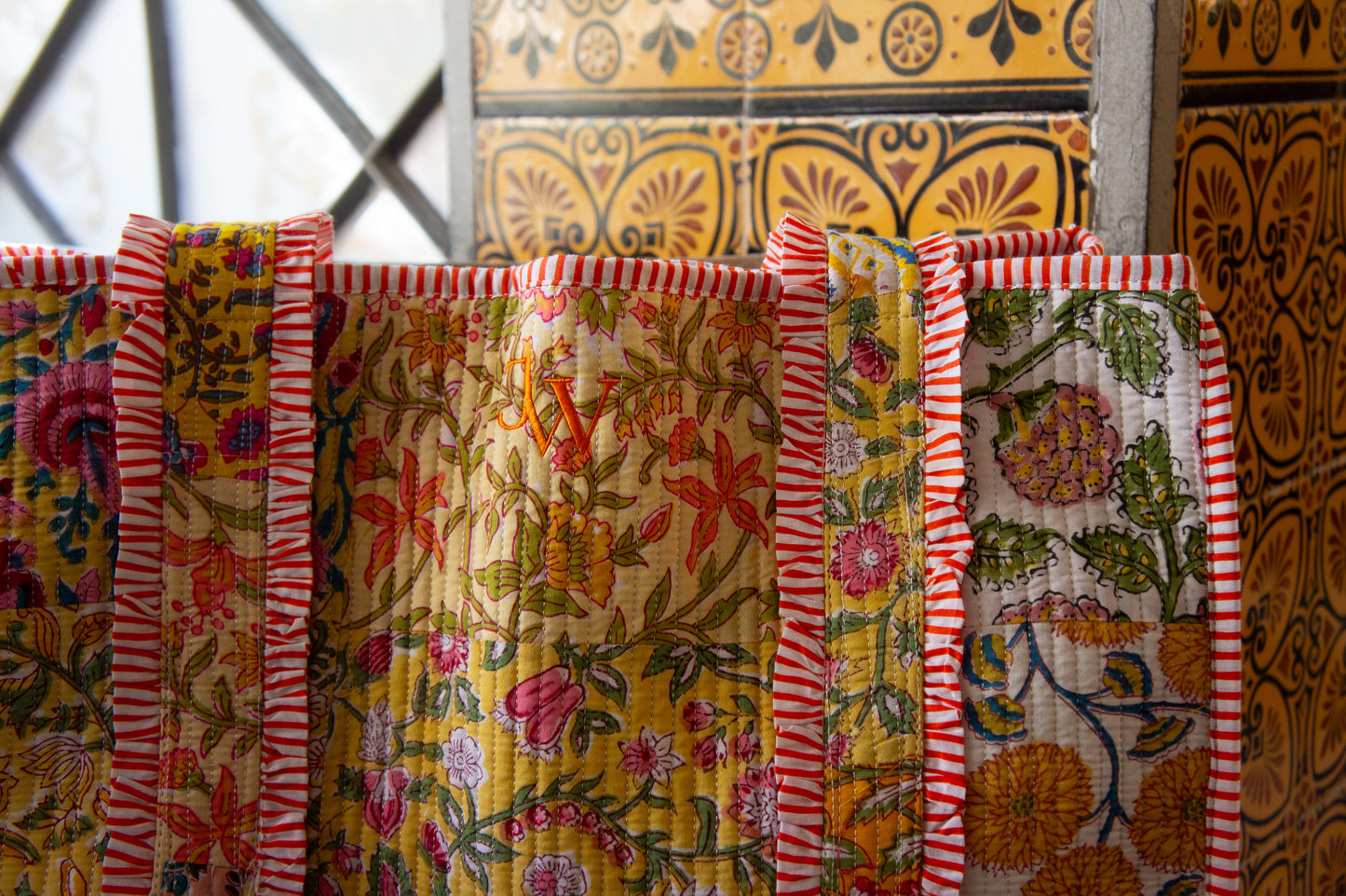 PATCHWORK TOTE BAG - YELLOW