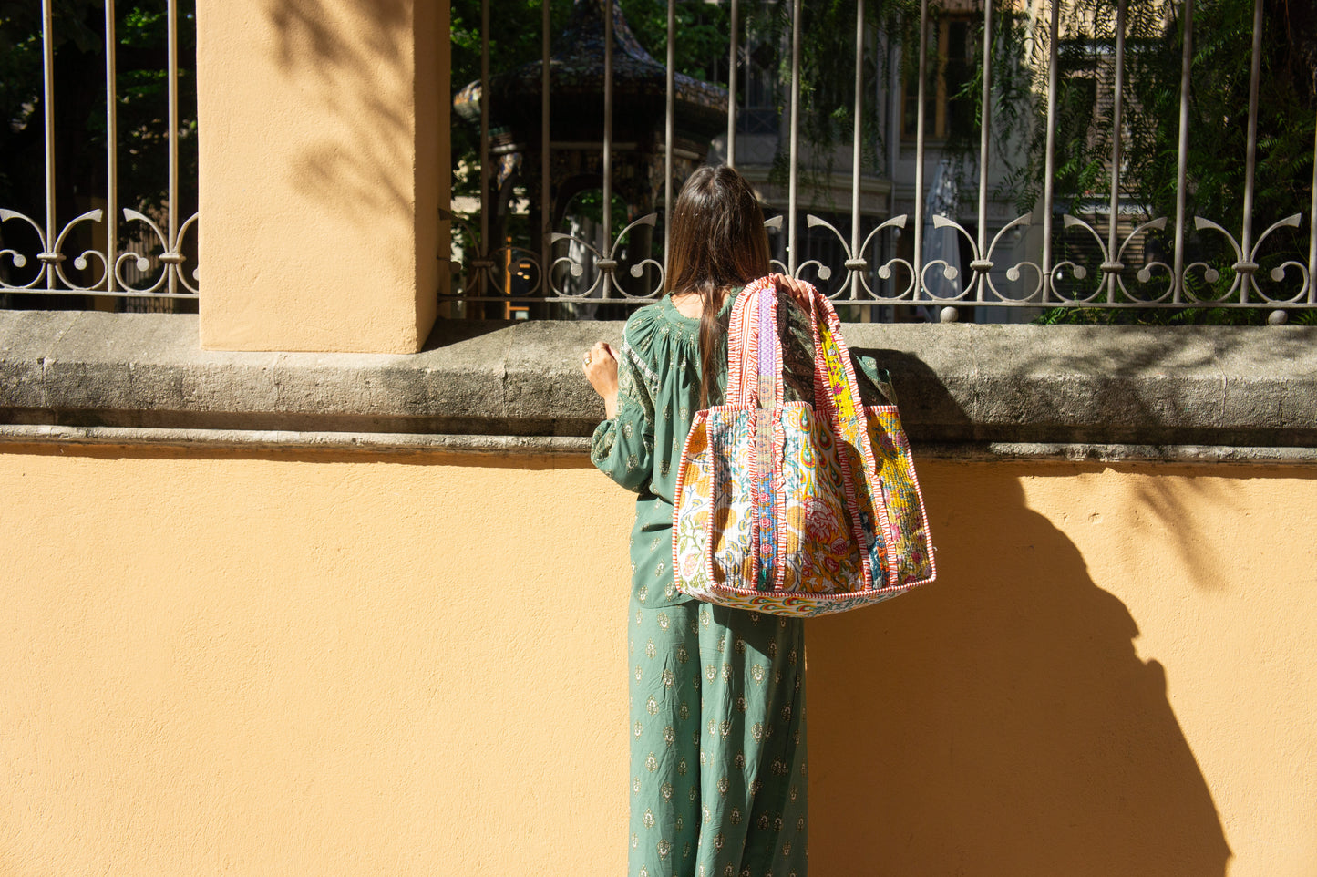 PATCHWORK TOTE BAG - YELLOW