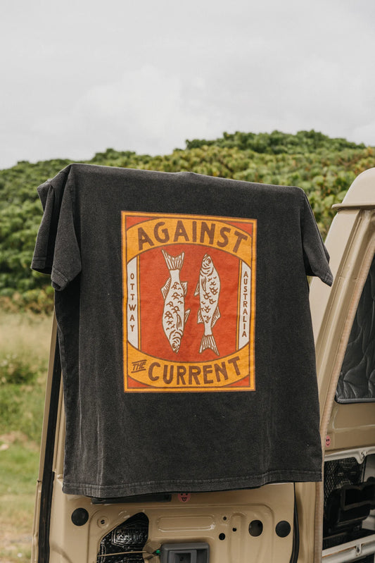 AGAINST THE CURRENT T-SHIRT - WASHED BLACK