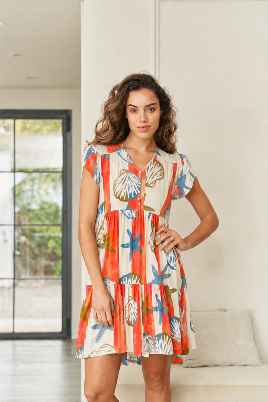LONG ISLAND PRINT TRACEY DRESS
